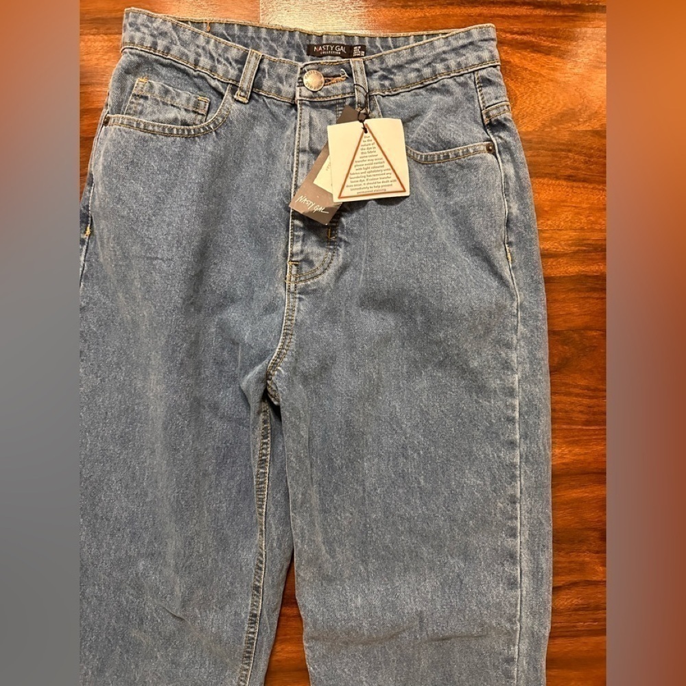 π Nasty Gal Two Tone Color Block Straight Leg Jeans Size 6 NWT - Picture 4 of 4
